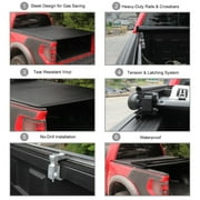 Roll Pickup Truck Tonneau Cover With Light For Silverado 2014-2017 6.5ft