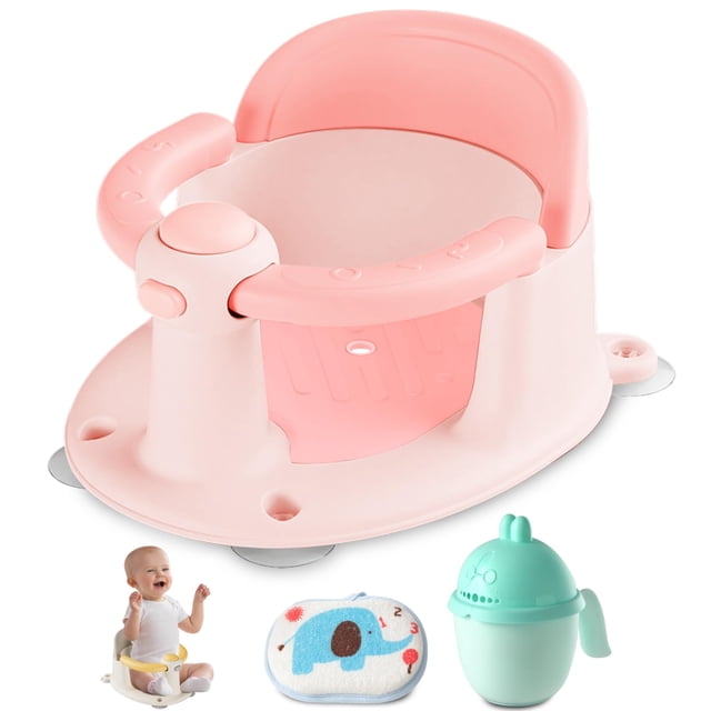 Asiento de baño para bebés Trankerloop para más de 6 meses con ventosas, color rosa