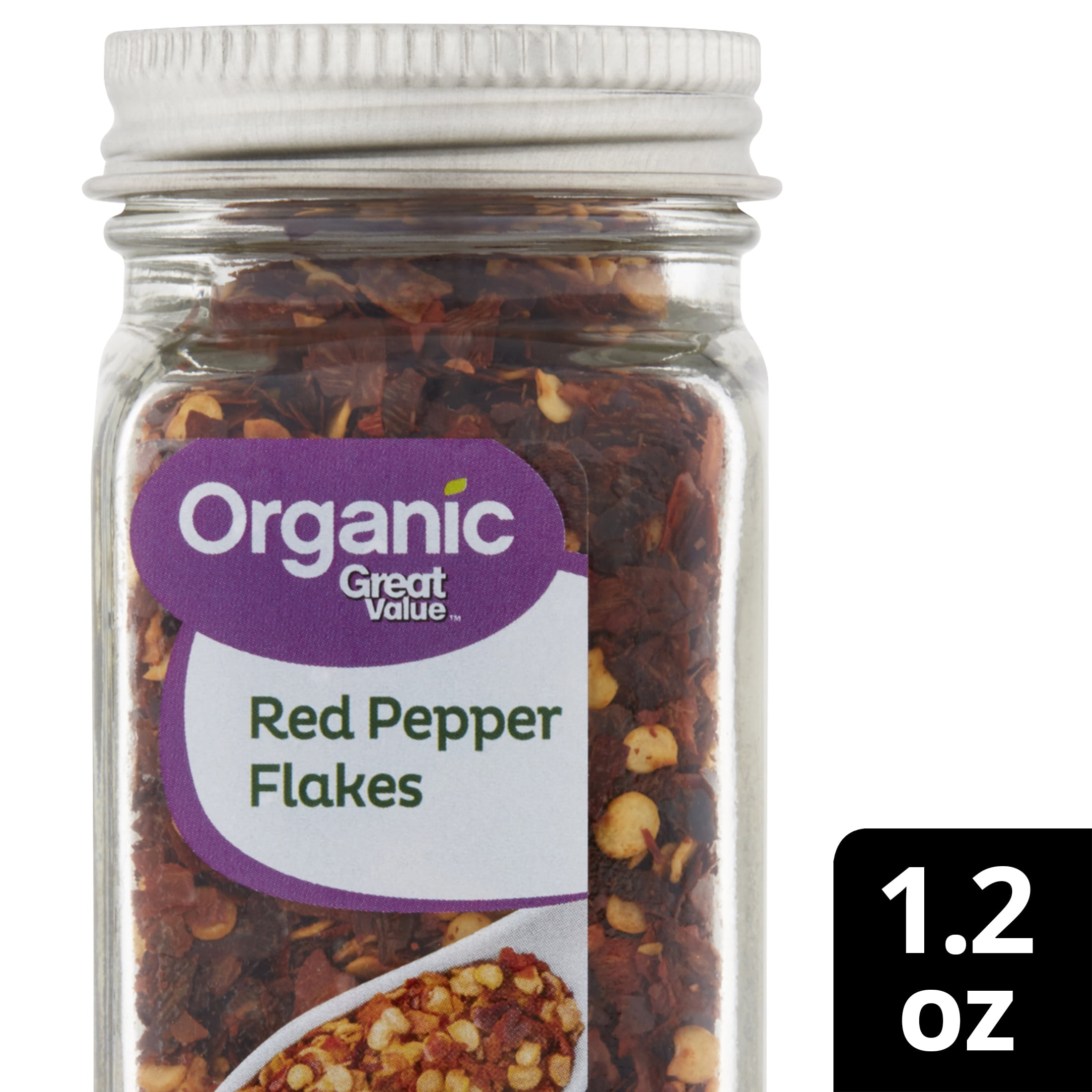 Great Value Organic Red Pepper Flakes, 1.2 oz