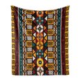 thumbnail image 1 of Kente Pattern Soft Flannel Fleece Throw Blanket, Vertical Borders Inspired by Timeless Cultures Geometrical Design, Cozy Plush for Indoor and Outdoor Use, 70" x 90", Multicolor, by Ambesonne, 1 of 6