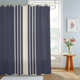 thumbnail image 4 of Shower Curtains for Bathroom, Beige Striped Waterproof Fabric Shower Curtain, Midnight Blue Geometric Simple Retro Decorative Bathroom Curtain for Bathtub, 72"x72", No Hooks Included, 4 of 9