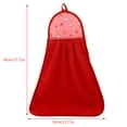 thumbnail image 4 of pitrice Hand Towel Coral Velvet Dishcloth Hanging Washing Cloth Towel Bathroom Kitchen Accessory Pattern Random, Red, 4 of 8