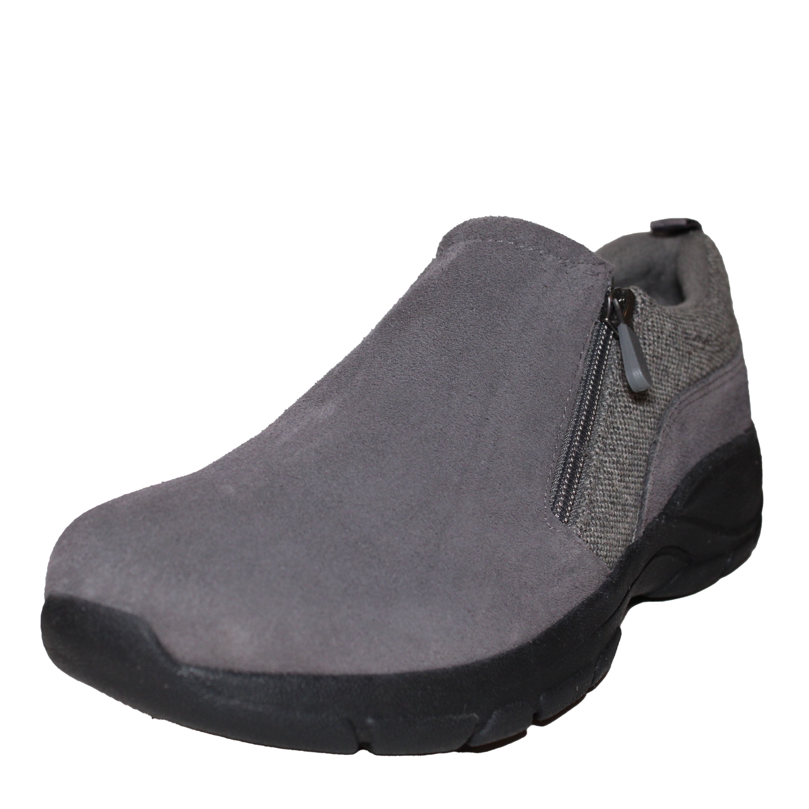 Lands End Womens Size 9.5, All Weather Suede Leather Zip Shoes, Iron