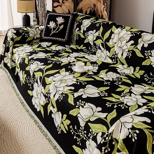 Xiao Hua Funda de sofá de terciopelo para todas las estaciones, para sala de estar, de una pieza, antiarañazos, color verde, universal, 180 x 42 cm.