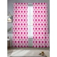 thumbnail image 2 of Valentine Sheer Curtains 96 Inch Length 2 Panels Set for Living Room/Bedroom, Pink Love Heart Farmhouse Plaid Semi Curtain Sheers Drapes Rod Pocket Curtains Window Treatment Set 52''x96''x2, 2 of 7