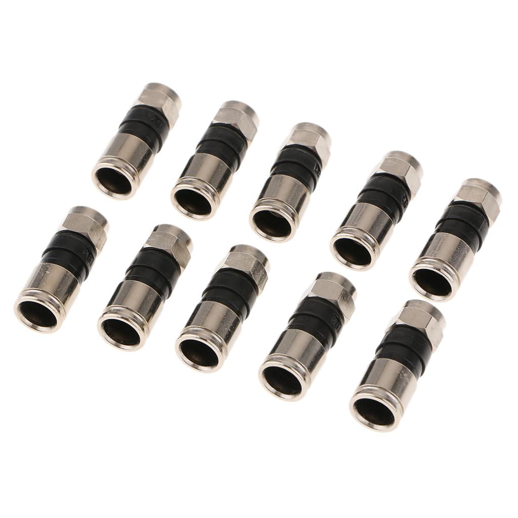 Coaxial Cable Compression Fitting/Connector For RG6 Coax Cable With