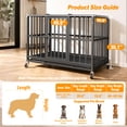 thumbnail image 6 of Ironovahome 42" Heavy Duty Dog Crate, Steel Indestructible Escape Proof Dog Cage for Medium Dogs, Large Dog Crate with Wheels & Removable Tray, Black, 6 of 7