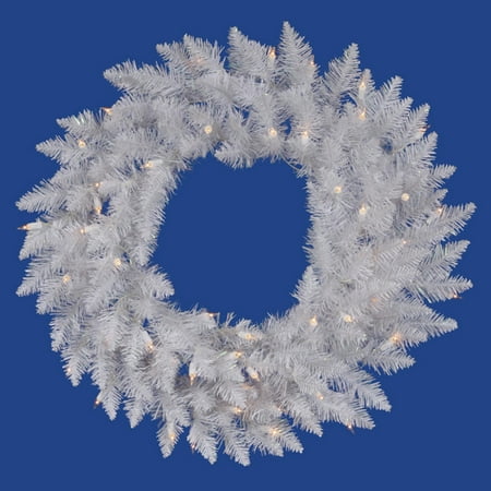 Vickerman 30" White Spruce Wreath Dura-Lit 50CL