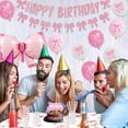 thumbnail image 6 of Coquette Birthday Decorations Set, 141Pcs Pink Bow Happy Birthday Party Decorations Serve 16,with Plates Cake Top Napkins Cups Banner Tablecloth Balloons, Pink Party Supplies for Girls Party, 6 of 6