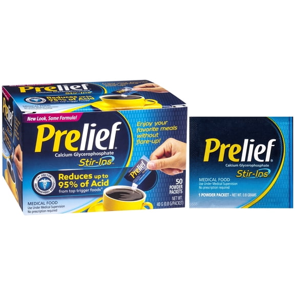 Prelief Drink Mix Packets Acid Reducer Flavorless Powder, 50 Count