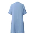 thumbnail image 4 of T shirt Dress with Pockets Womens Button Down Shirt Dress Summer Shorts Sleeve Cotton Linen Casual Midi Dress, 4 of 6
