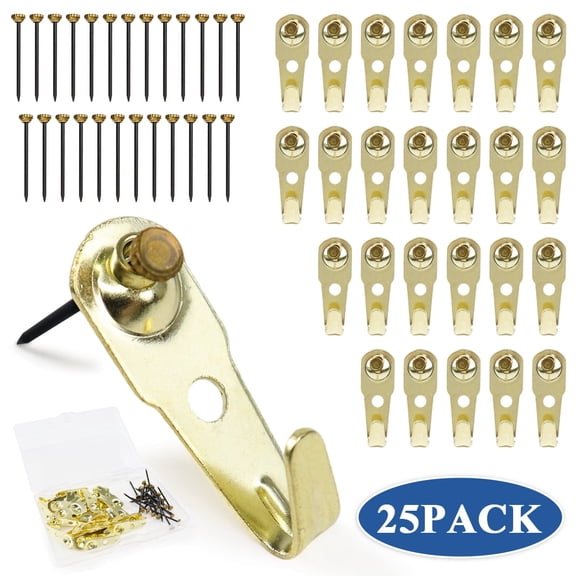 Heavy Duty Picture Hangers - 30 lb Capacity Wall Hooks for Drywall and Plaster,Professional Picture Hanging Kit,25 Pcs