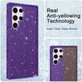 thumbnail image 5 of CASEFIV for Samsung Galaxy S23 Ultra Case 6.8 Inch, [with 2Pcs Camera Lens Protector] Shiny Sparkly Bling Three Layer Shockproof Phone Cover,Purple/Silver Glitter, 5 of 8