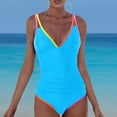 thumbnail image 2 of HXWCHs Built In Bra Swimwears One Monokini Women One Shoulder Solid Irregular Style Swimsuit for Beach and Pool XXL Blue, 2 of 5