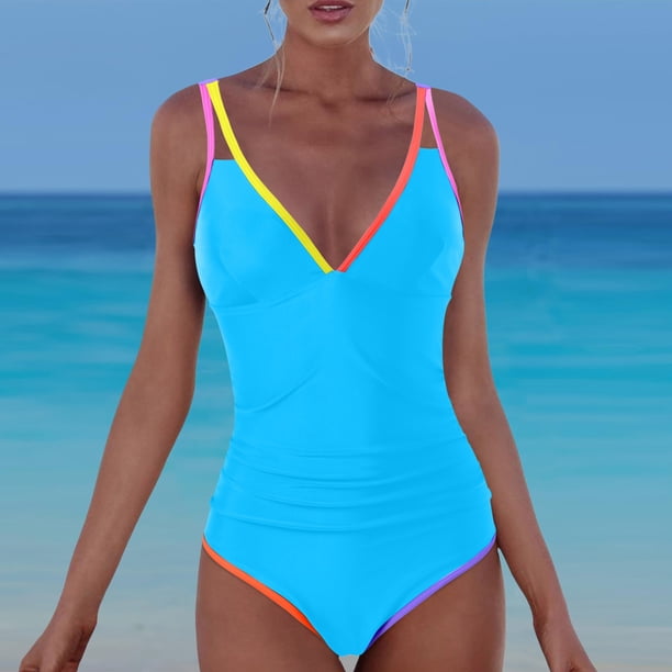 WILLBEST Traje de Baño Corto para Mujer Traje de Baño de Un Hombro para Mujer Traje de Baño de Bikini Sexy Irregular Color Sólido Monokinis Traje de Baño