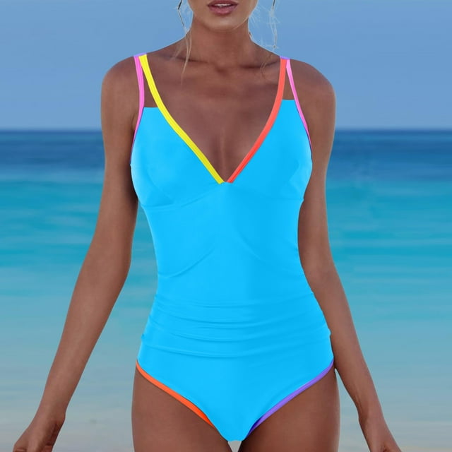 WILLBEST Traje de Baño Mujer 2 Piezas Traje de Baño de Un Hombro Bikini Traje de Baño Sexy Irregular Color Sólido Monokinis Traje de Baño