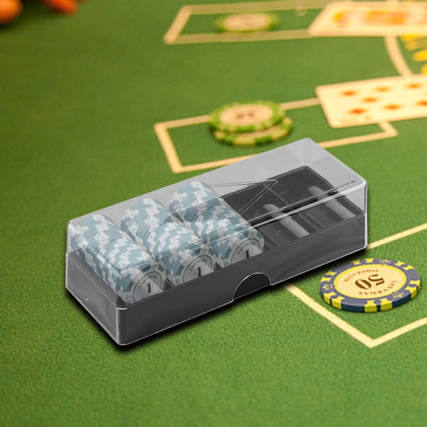 Bandeja Portafichas De Poker Con 2 Ranuras Y Tapa – Acrílico Transparente Para 40 Fichas Estándar