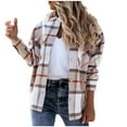 thumbnail image 2 of Liquidación ICHUANYI, abrigo de tela de lana con solapa a cuadros para mujer e invierno, gabardina, abrigo largo, prendas de vestir ICHUANYI WER2023082203203, 2 of 6