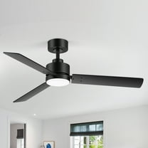 ALKAFY 48 inch Matte Black Modern Ceiling Fan - LED Light & Remote, 3 CCT, Reversible DC Motor for Living Room, Bedroom