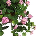 thumbnail image 3 of 6609-RD 24in. Geranium Hanging Basket Silk Plant,Red,10.25" x 10.25" x 17.5", 3 of 8