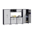 thumbnail image 6 of IKIMI 6-Piece Garage Storage Cabinet Set, Heavy Duty Metal Garage Cabinets System Workshop Set with 2* Tall Tool Cabinets+ 2 * Wall Mounted Cabinet+ 2 * Tool Cabinet with Wheels, Gray, 6 of 8