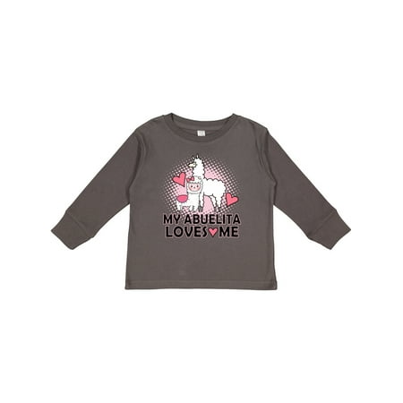 

Inktastic My Abuelita Loves Me Baby Llama Gift Toddler Toddler Girl Long Sleeve T-Shirt