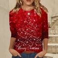 thumbnail image 2 of YDLCAFD Pâques 2024 Europe et États-Unis Noël T-Shirt à Manches Longues Col Rond pour Femmes, 2 of 4