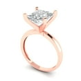 thumbnail image 2 of 3 ct Princess Cut Simulated Diamond Solitaire 18K Rose Gold Womens Engagement Ring, 2 of 5