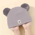 thumbnail image 4 of Staki Toddler Girl Winter Hat Infant Baby Beanie with Bear Ear Cute Winter Hat for Toddler Boys Girls Soft Knitted Cap(Gray,0-36 Months), 4 of 6