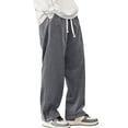 thumbnail image 2 of HaCpiu Retro Corduroy Pants Men, Baggy Pants Men Elastic Waist Drawstring Trousers, Straight Leg Wide Leg Pants Men, Casual Pants Clothes Men, Gray XL, 2 of 5