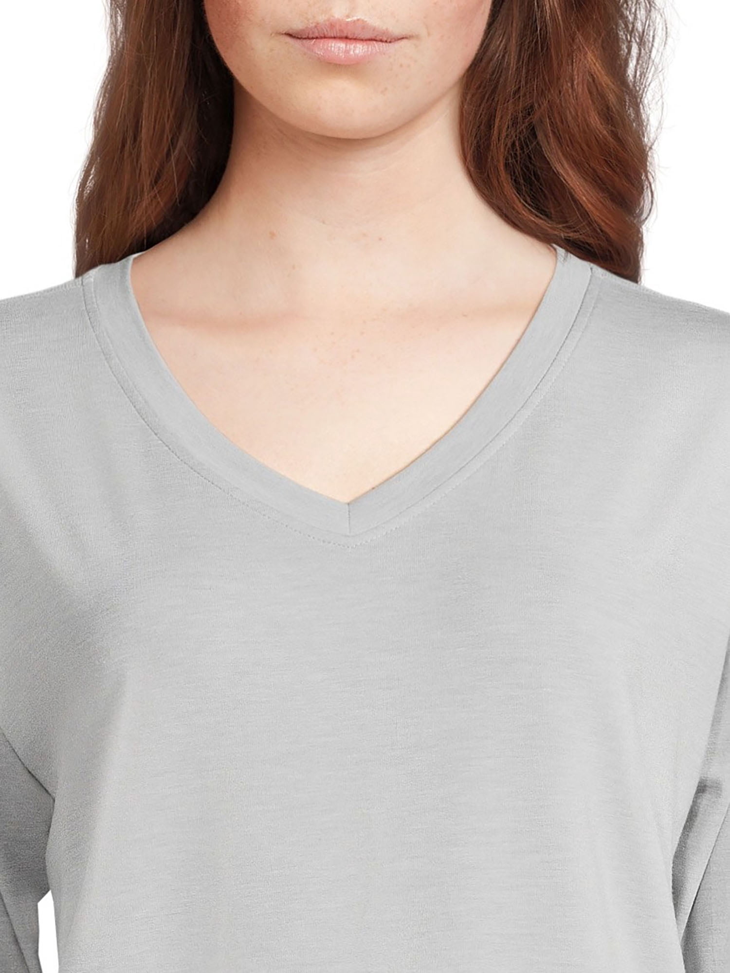 Athletic Works Women’s Dri More Boxy Tee with Long Sleeves, Sizes XS-XXXL