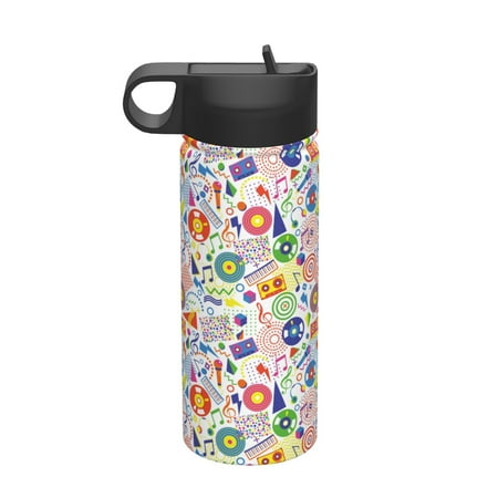 

Matuu Retro Musi Disco for 18oz Durable Thermal Cups Keep Drinks Cold & Hot Insulated Coffee Mug with Lid (With Straw)