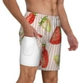 thumbnail image 3 of Balery Strawberries Mens Swim Trunks Swim Shorts for Men Quick Dry Inseam Beach Shorts with Compression Liner Pocket-3X-Large, 3 of 9