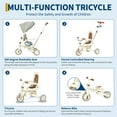 thumbnail image 4 of 7-in-1 Foldable Baby Tricycle with Adjustable Parent Handle – Toddler Trike with Safety Harness, Wheel Brakes & Removable Canopy for Boys & Girls, 4 of 7