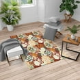 thumbnail image 1 of Floral Turkish Area Rug, Vintage Romantic Wildflowers in Various Kinds Doodle Drawing Style Love, Soft Carpet for Living Room Decor with Distressed Look, 2.6' x 5', Redwood White, by Ambesonne, 1 of 4