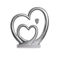 thumbnail image 1 of Heart Statue Geometry Smooth Surface Polished Iron Art Wedding Party Center Double-heart Ornament Home Decor, 1 of 12