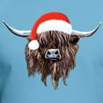 thumbnail image 3 of CafePress - Highland Cow Santa Hat Xmas T Shirt - Fitted T-Shirt, Vintage Fit Soft Cotton Tee, 3 of 4