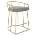 thumbnail image 2 of Home Square 26" Counter Stool in Ash Fabric with Gold Base - Set of 2, 2 of 6