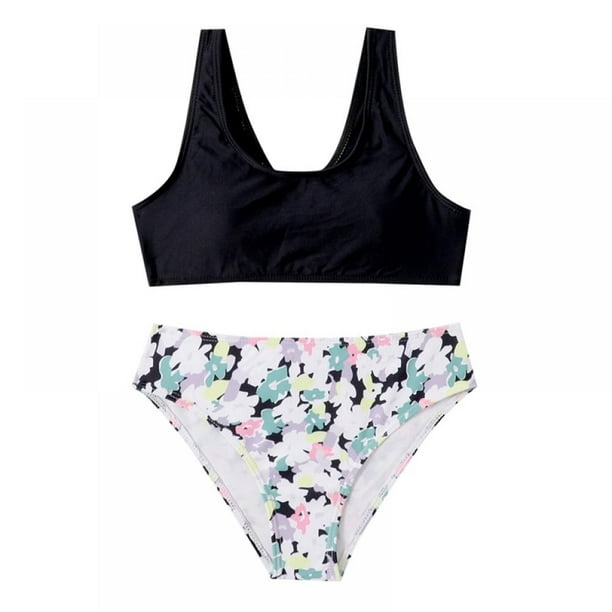 Child Girls Bikini Beach Swimwear 2 Piece Swimsuits Floral Printing ...