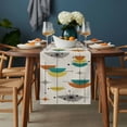 thumbnail image 2 of Boho Teal Yellow Orange Grey Table Runner - 120 Inch Long, Kitchen Dining Table Runner Dresser Scarves, Middle Century Geometric Farmhouse Decor for Coffee Tables Wedding Party Banquet, 2 of 8