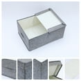 thumbnail image 2 of Unique Bargains Fabric Storage Bin Cube with Lid and Handle Grey 16*9.5*7in, 2 of 7