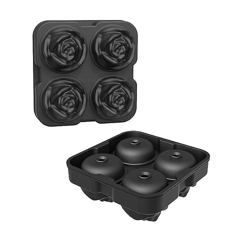 Rose Flower Ice Maker Mould Cocktail Mixing Ice Creative Rose Flower Making  4 Ice Tray Mould(Black) | Walmart Canada