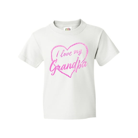 Inktastic I Love My Grandpa in Pink Chalk Heart Youth T-Shirt