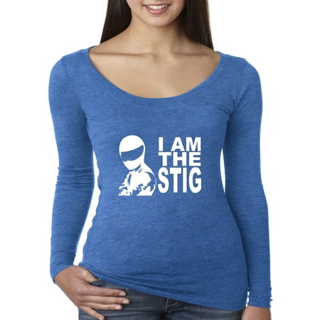 Trendy USA 1135 - Women's Long Sleeve T-Shirt I Am The Stig Top Gear Driver 2XL Royal Blue