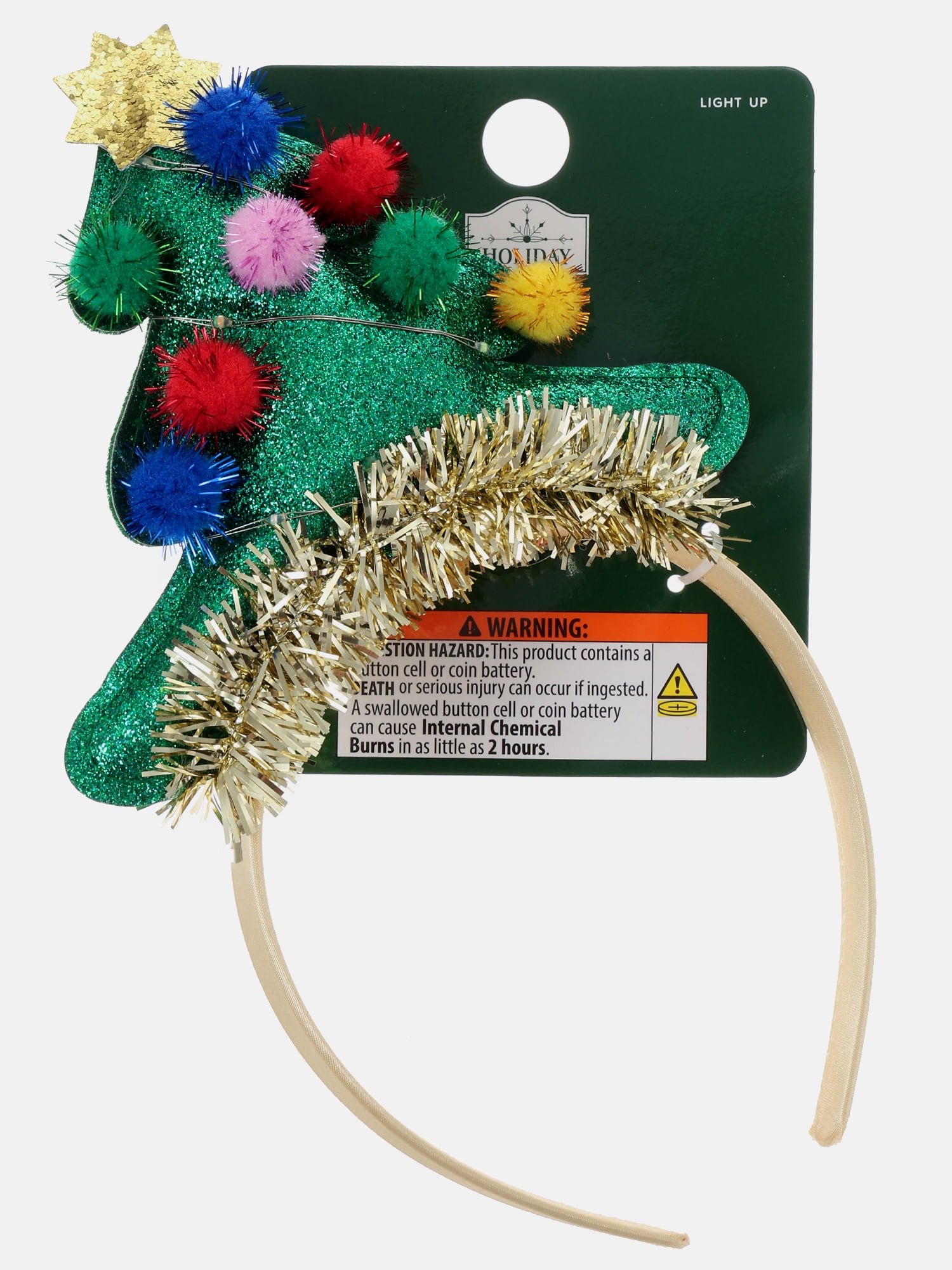Women's Christmas Tree Headband, Green, 1-Piece