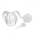 thumbnail image 2 of DPTALR Baby Pacifier 26 Letter Name Initial Clip Silicone Infant Nipple Bling Newborn Pacifier, 2 of 3
