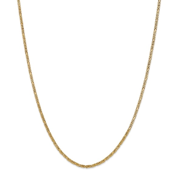 14K Yellow Gold chain Byzantine 16 in 2 mm 2mm