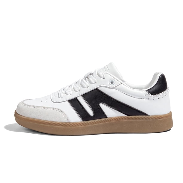 Zapatillas LUCKY STEP para mujer, clásicas, retro, suela de goma, color blanco/negro