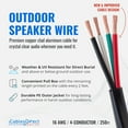 thumbnail image 2 of Cables Direct Online 16/4 AWG Speaker Wire, 250 ft Bulk CCA Audio Cable, Outdoor/Indoor Use, Direct Burial, UV Resistant, Rated, 2 of 5