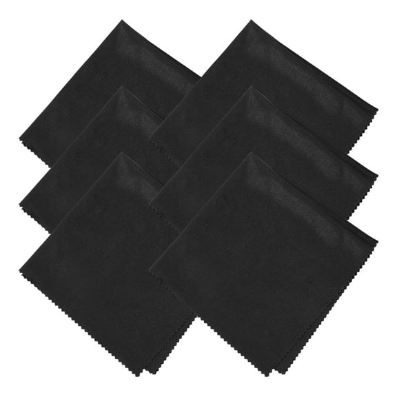 Uxcell 6 Pcs Microfiber Cleaning Cloth for Glasses, 8 x 8 Inch Eyeglass Cleaning Cloth for Electronics Lenses, Black